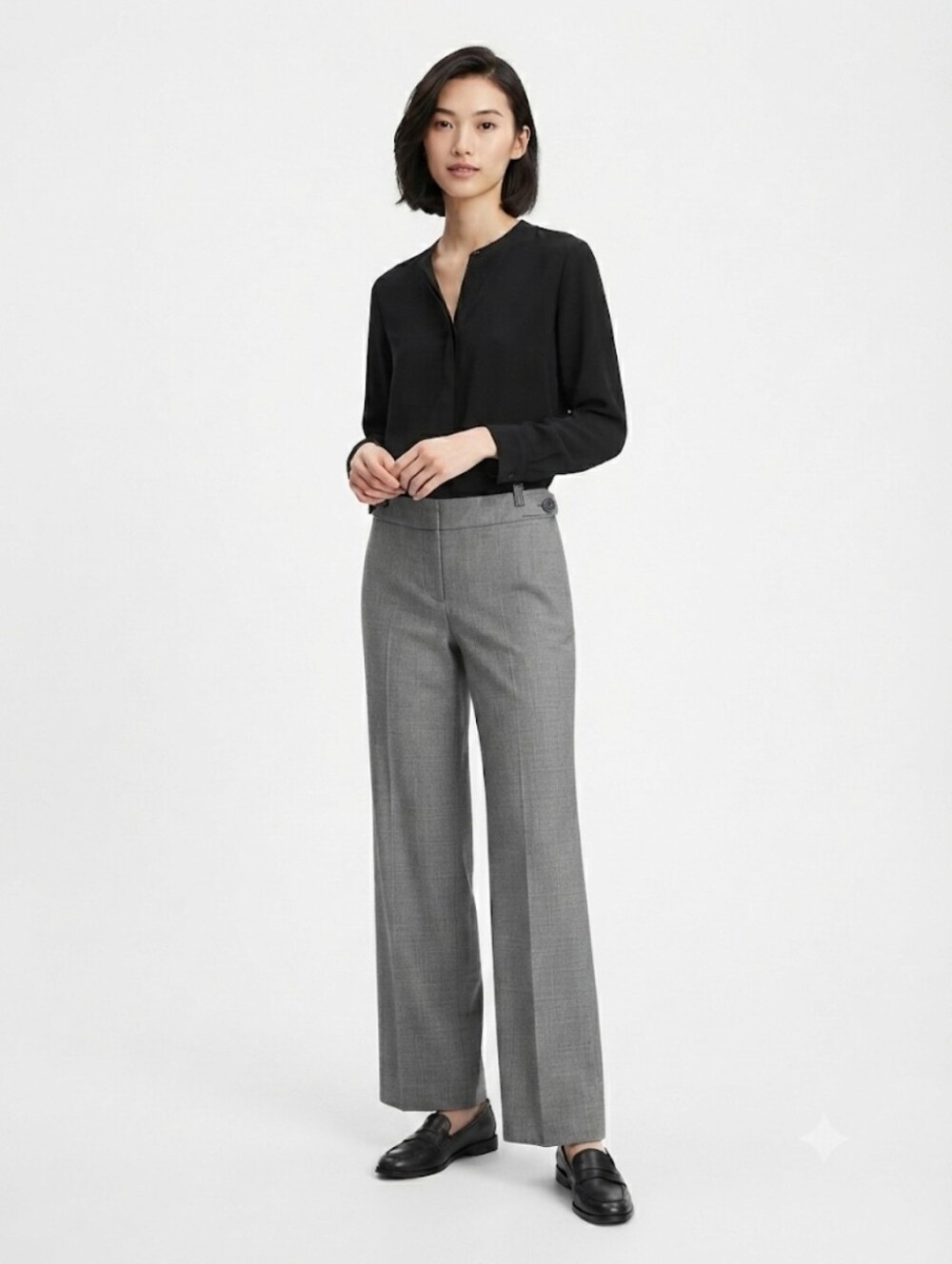 NWT LOFT Gray Laura Wide-Leg Dress Pants Size 4P